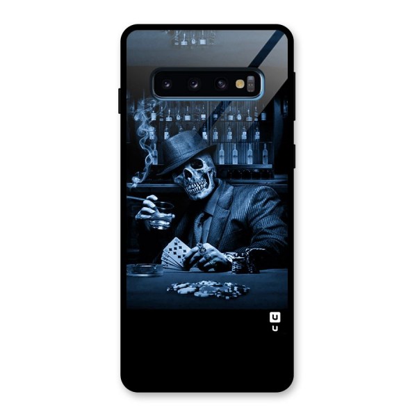 Cool Skull Cards Glass Back Case for Galaxy S10