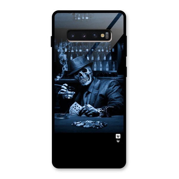 Cool Skull Cards Glass Back Case for Galaxy S10 Plus