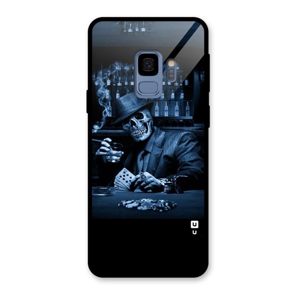 Cool Skull Cards Glass Back Case for Galaxy S9