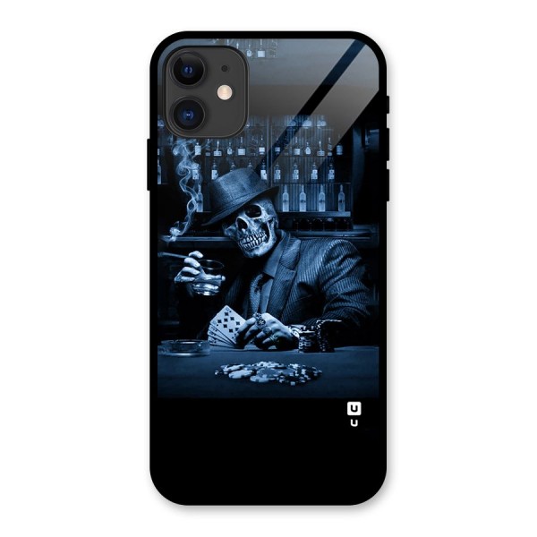 Cool Skull Cards Glass Back Case for iPhone 11