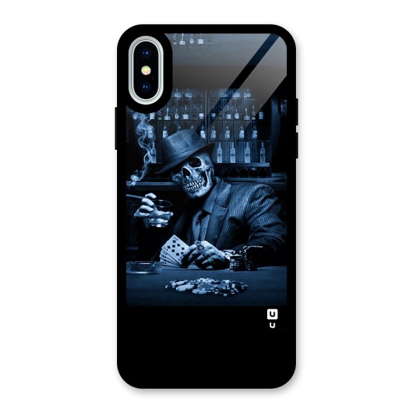 Cool Skull Cards Glass Back Case for iPhone X