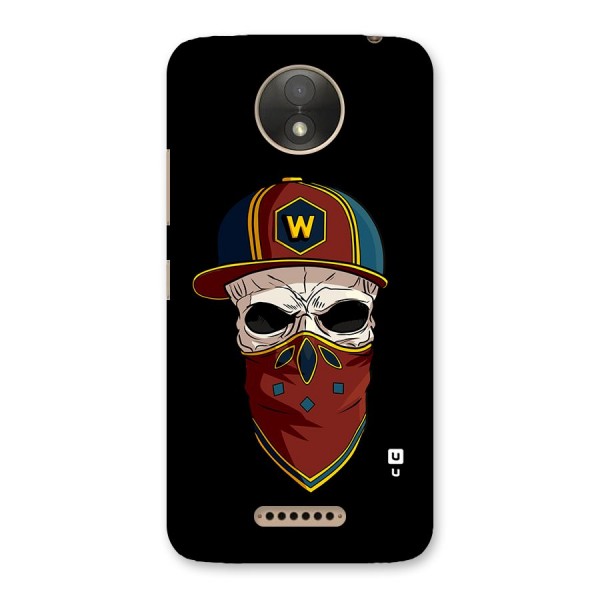 Cool Skull Mask Cap Back Case for Moto C Plus