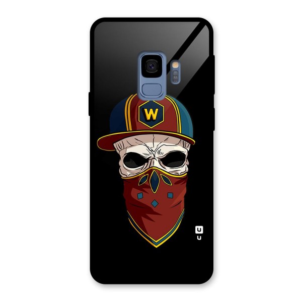 Cool Skull Mask Cap Glass Back Case for Galaxy S9