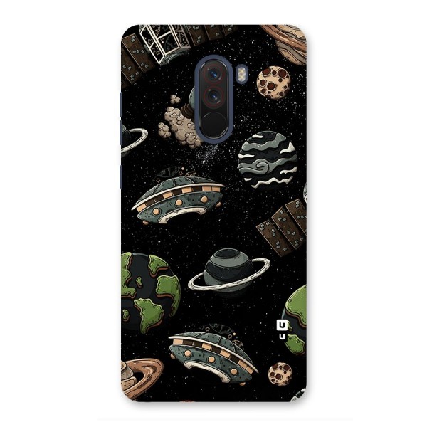 Cosmos Night Sky Anime Pattern Glass Back Case for Poco F1