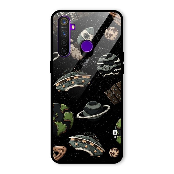 Cosmos Night Sky Anime Pattern Glass Back Case for Realme 5 Pro
