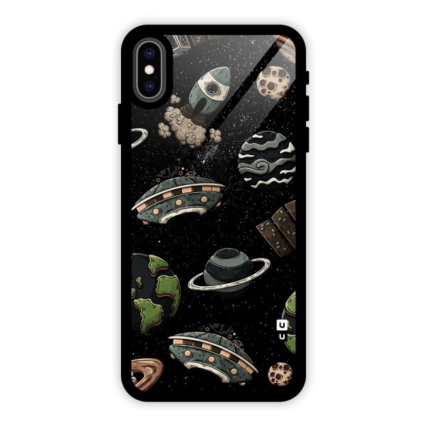 Cosmos Night Sky Anime Pattern Glass Back Case for iPhone XS Max
