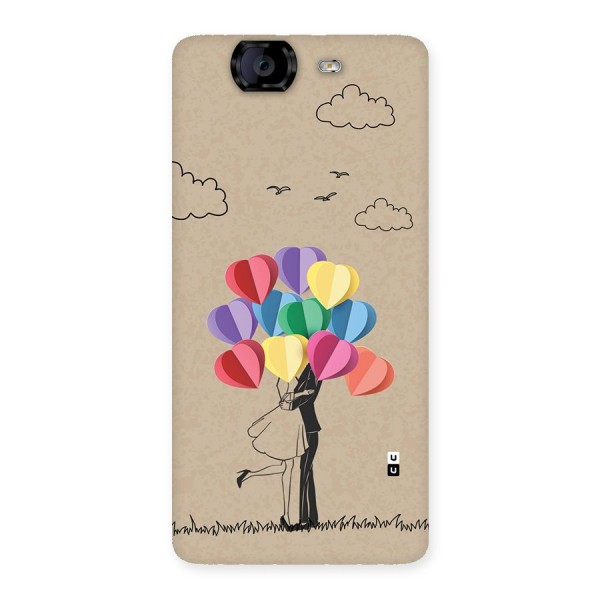 Couple With Card Baloons Back Case for Canvas Knight A350