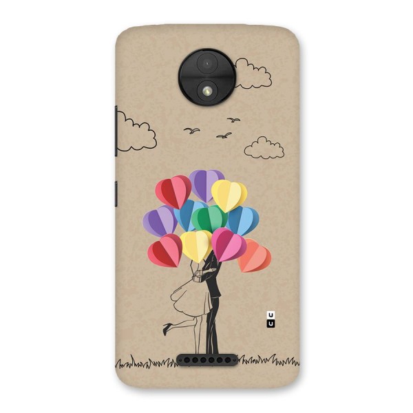 Couple With Card Baloons Back Case for Moto C