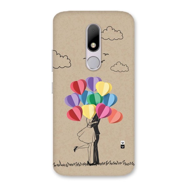 Couple With Card Baloons Back Case for Moto M