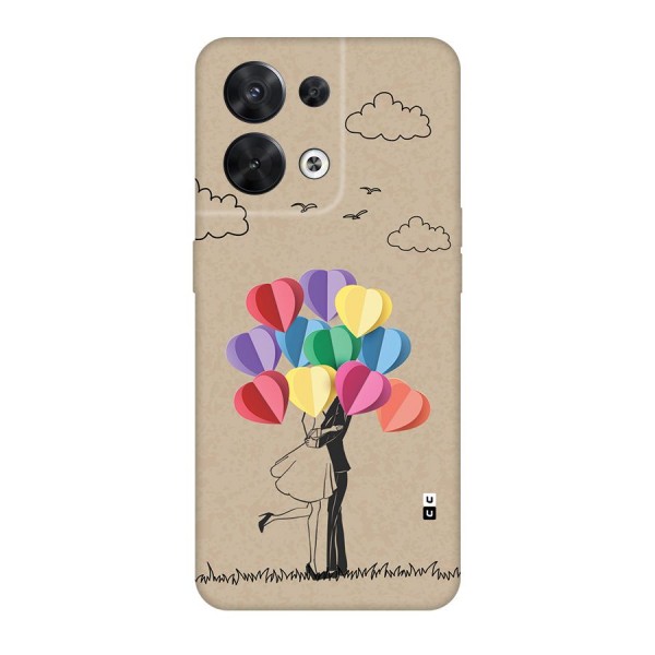 Couple With Card Baloons Back Case for Oppo Reno8 5G