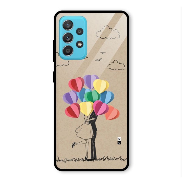 Couple With Card Baloons Glass Back Case for Galaxy A52