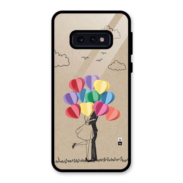 Couple With Card Baloons Glass Back Case for Galaxy S10e