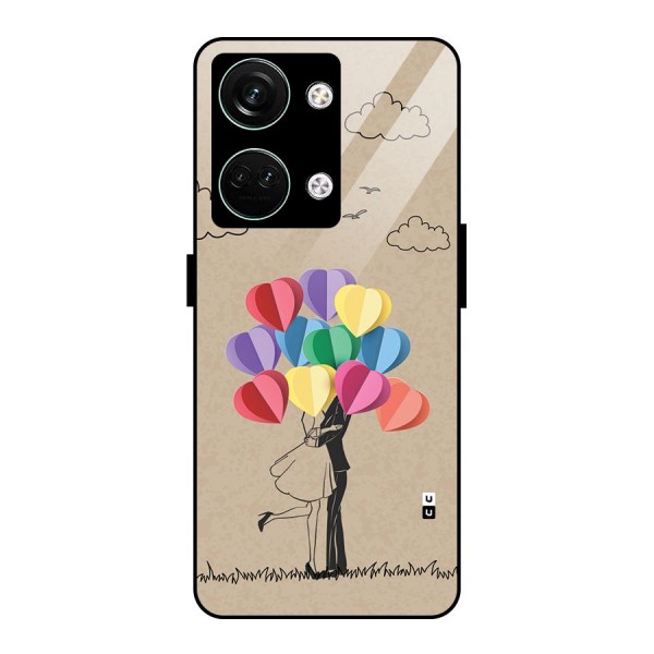 Couple With Card Baloons Glass Back Case for Oneplus Nord 3