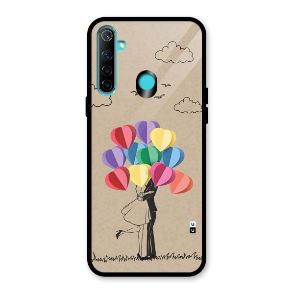 Couple With Card Baloons Glass Back Case for Realme 5