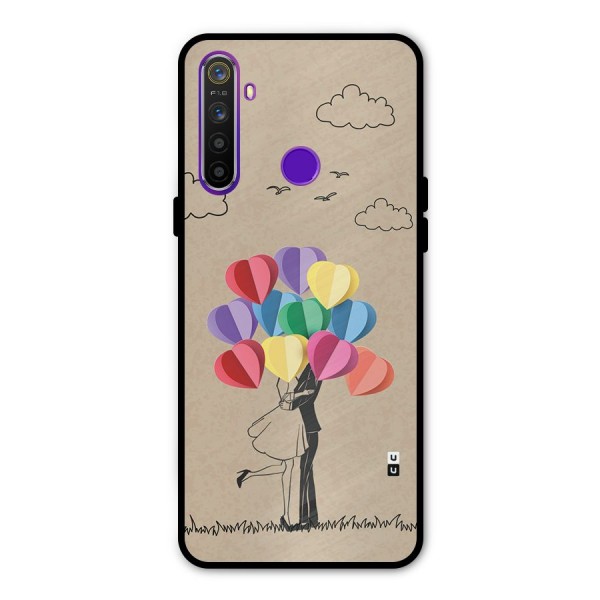 Couple With Card Baloons Glass Back Case for Realme 5s