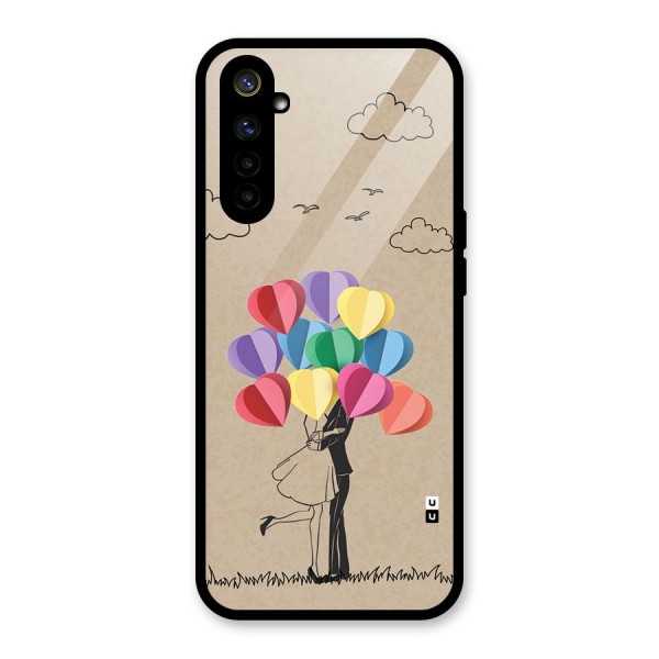 Couple With Card Baloons Glass Back Case for Realme 6i