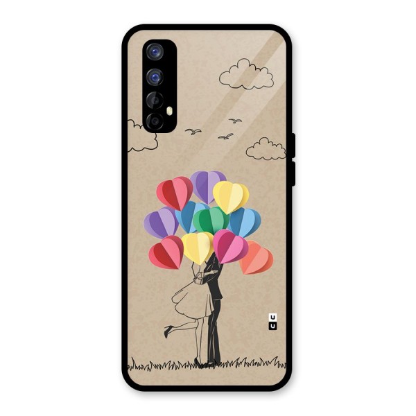 Couple With Card Baloons Glass Back Case for Realme 7