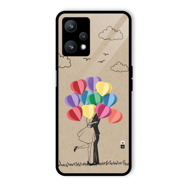 Couple With Card Baloons Glass Back Case for Realme 9 Pro 5G