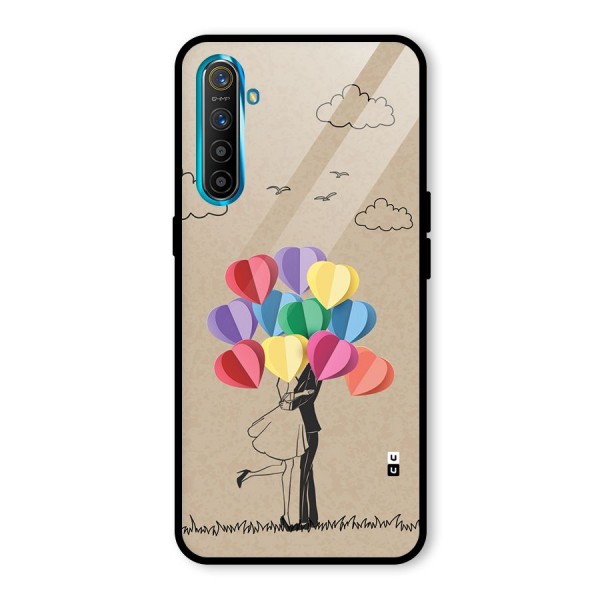 Couple With Card Baloons Glass Back Case for Realme X2