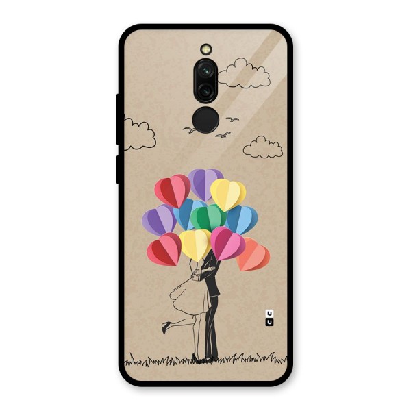 Couple With Card Baloons Glass Back Case for Redmi 8