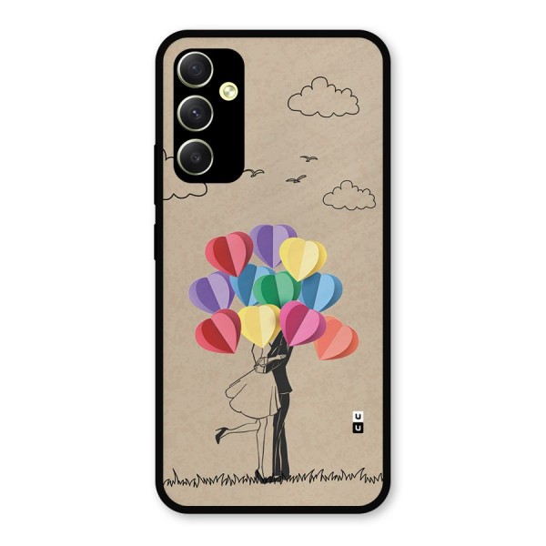 Couple With Card Baloons Metal Back Case for Galaxy A34