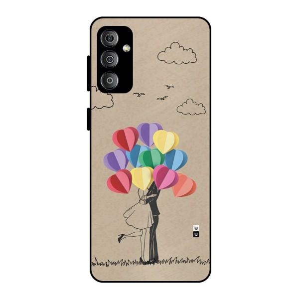 Couple With Card Baloons Metal Back Case for Galaxy F23