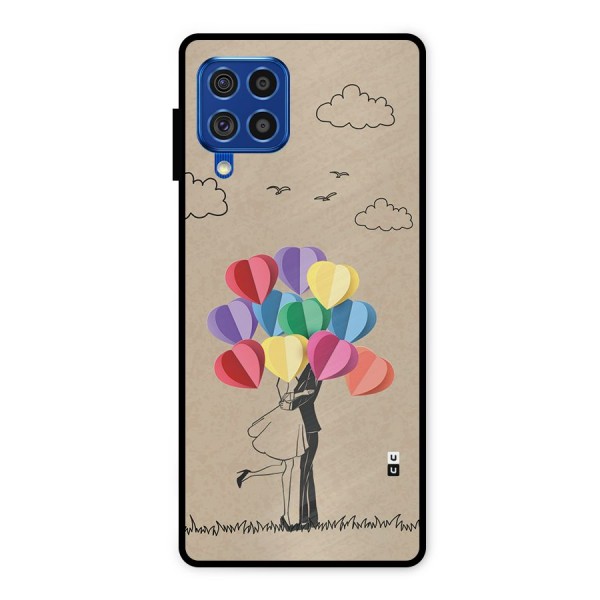 Couple With Card Baloons Metal Back Case for Galaxy F62