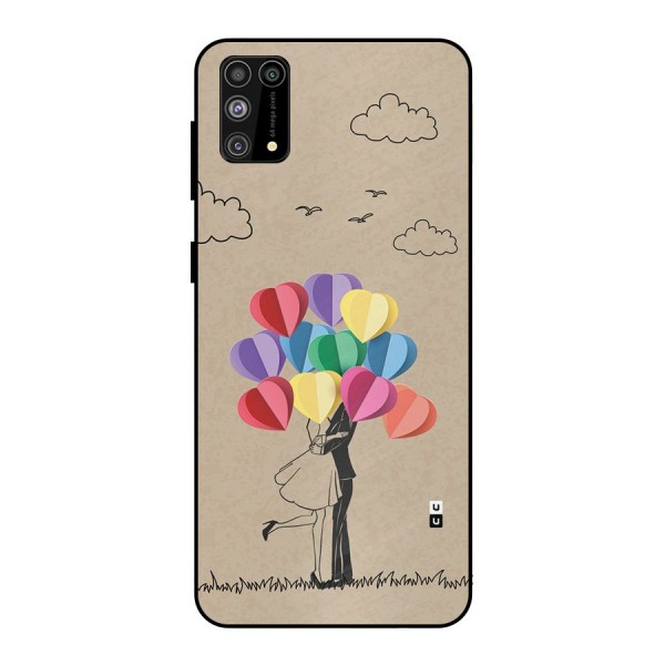 Couple With Card Baloons Metal Back Case for Galaxy M31