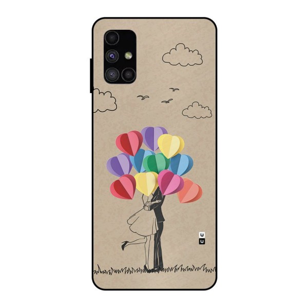 Couple With Card Baloons Metal Back Case for Galaxy M51