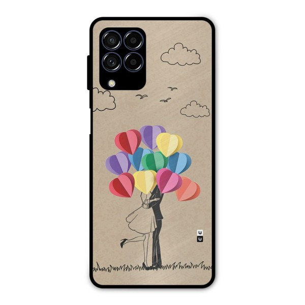 Couple With Card Baloons Metal Back Case for Galaxy M53 5G