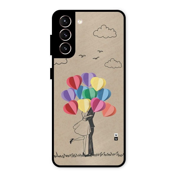 Couple With Card Baloons Metal Back Case for Galaxy S21 5G