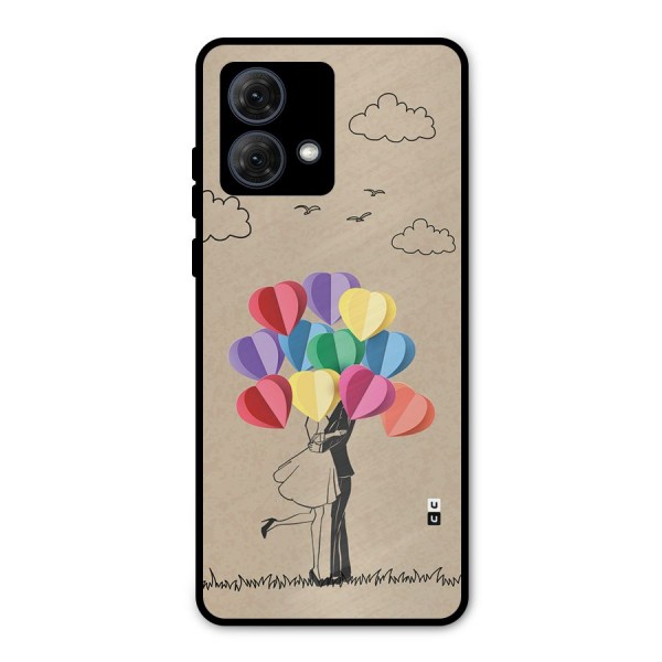 Couple With Card Baloons Metal Back Case for Moto G84