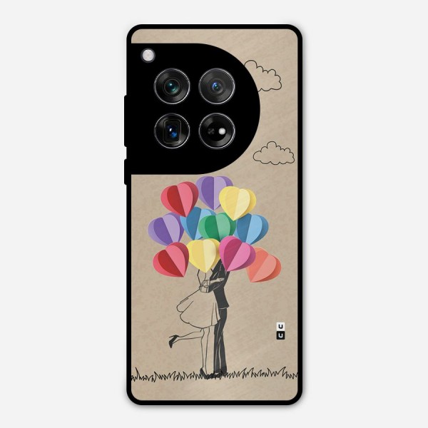 Couple With Card Baloons Metal Back Case for OnePlus 12