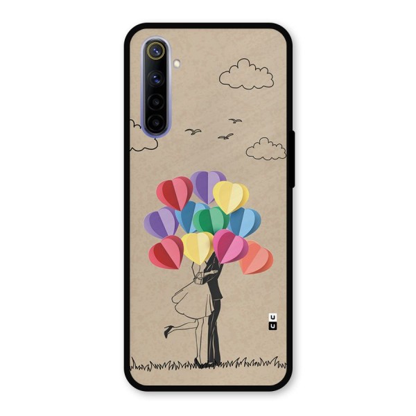 Couple With Card Baloons Metal Back Case for Realme 6i