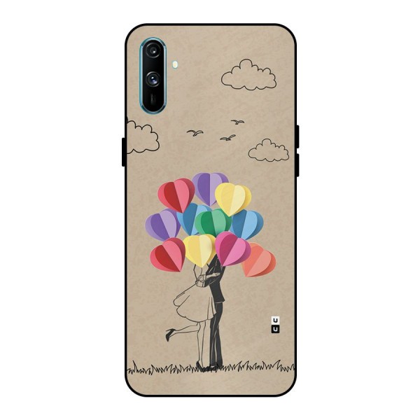 Couple With Card Baloons Metal Back Case for Realme C3