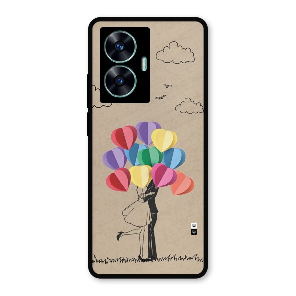 Couple With Card Baloons Metal Back Case for Realme C55