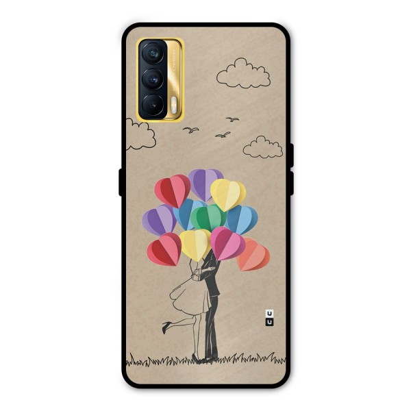 Couple With Card Baloons Metal Back Case for Realme X7