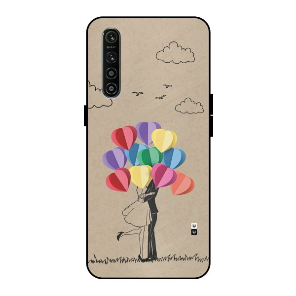 Couple With Card Baloons Metal Back Case for Realme XT