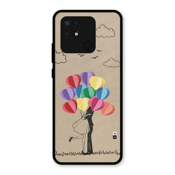 Couple With Card Baloons Metal Back Case for Redmi 10