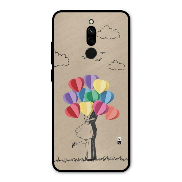 Couple With Card Baloons Metal Back Case for Redmi 8