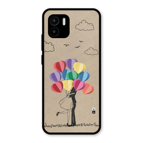 Couple With Card Baloons Metal Back Case for Redmi A2