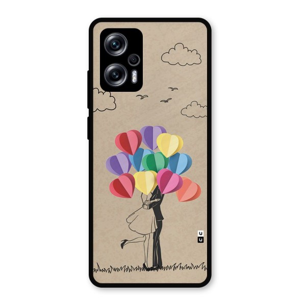 Couple With Card Baloons Metal Back Case for Redmi K50i