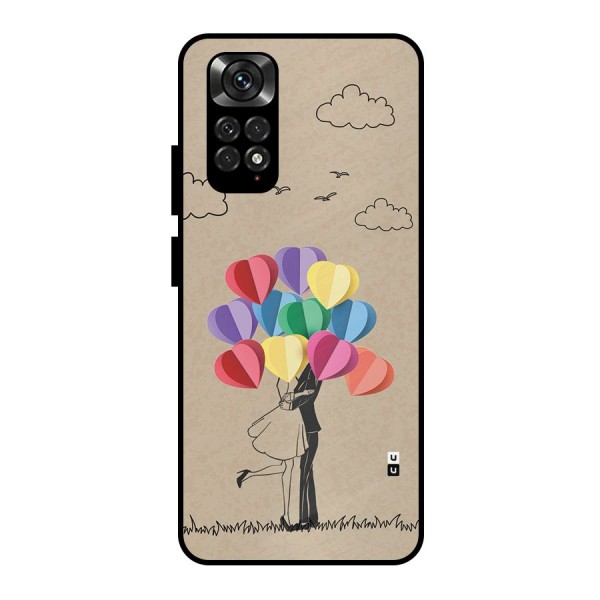 Couple With Card Baloons Metal Back Case for Redmi Note 11 Pro