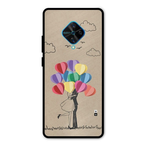 Couple With Card Baloons Metal Back Case for Vivo S1 Pro