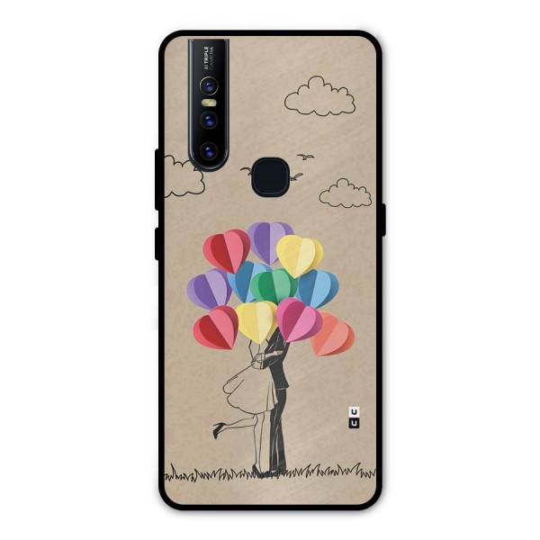 Couple With Card Baloons Metal Back Case for Vivo V15