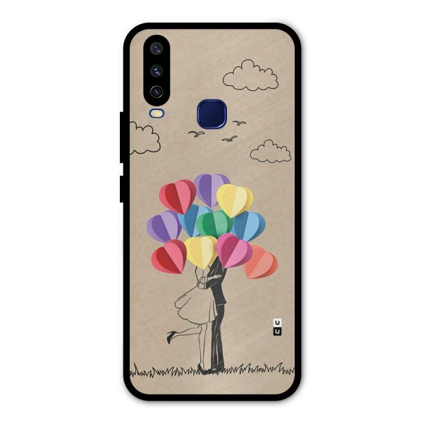 Couple With Card Baloons Metal Back Case for Vivo Y12