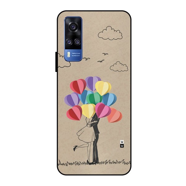 Couple With Card Baloons Metal Back Case for Vivo Y51