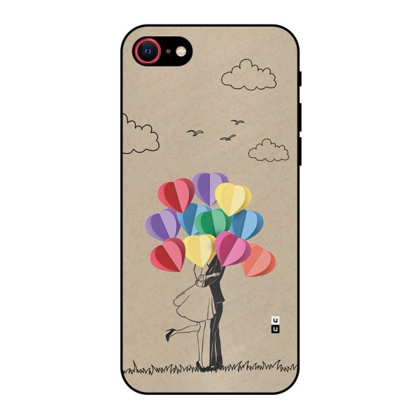 Couple With Card Baloons Metal Back Case for iPhone 7