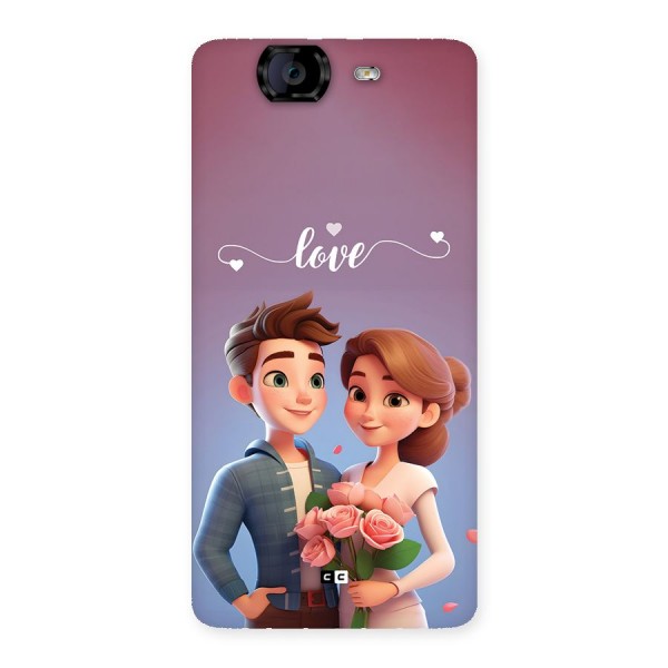 Couple With Flower Back Case for Canvas Knight A350