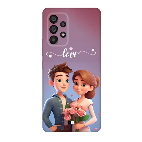 Couple With Flower Back Case for Galaxy A53 5G